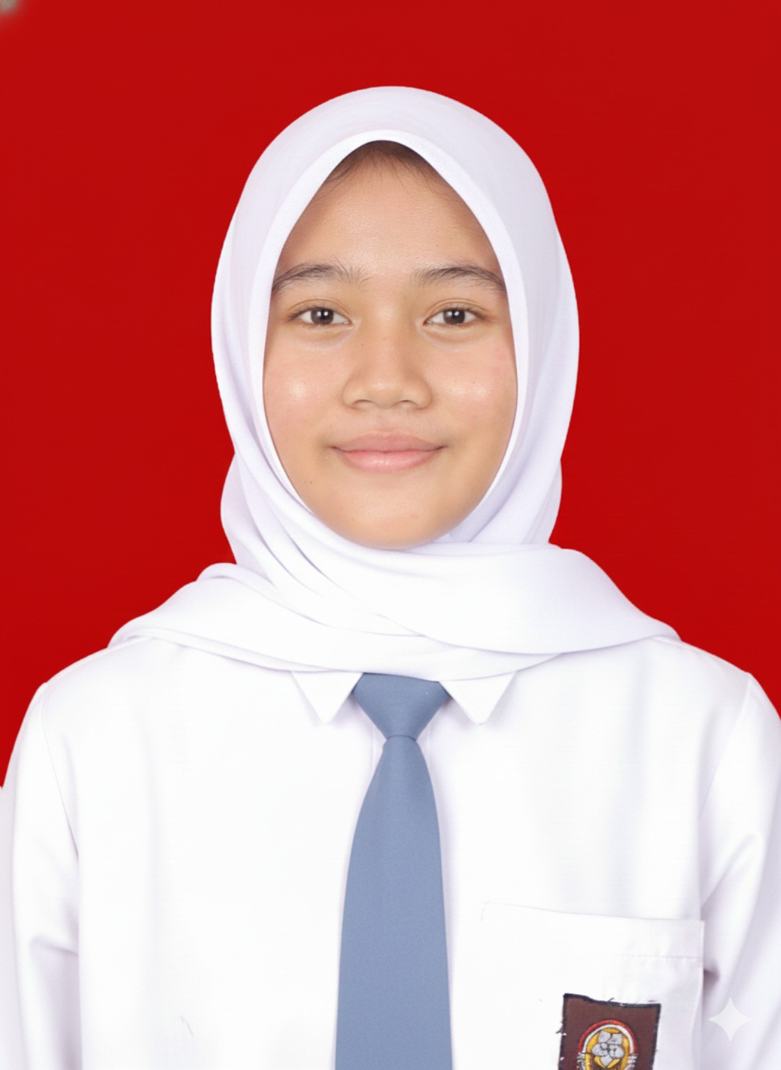 Foto profil Jesika berlatar merah